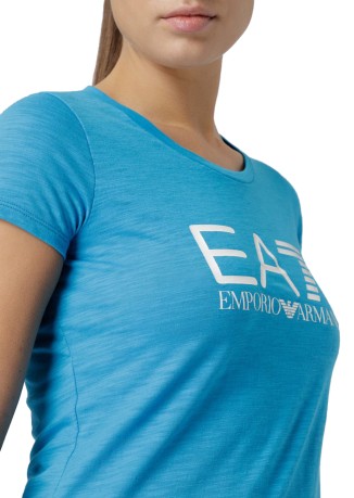 Damen T-Shirt Train Logo Series blau