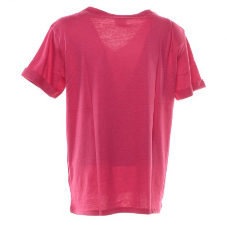 Camiseta de las señoras de Jersey de Viscosa de color rosa