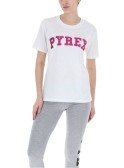 T-Shirt Femme-Paillettes-blanc-rose