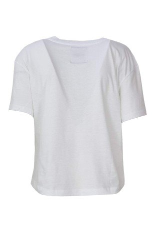 T-Shirt Logo de Mujer Corta-blanco