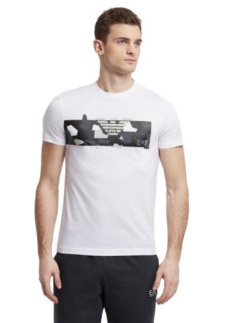 T-Shirt Uomo Train Graphic Camou nero
