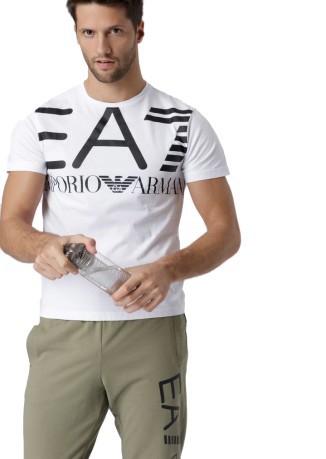 Hommes T-Shirt Train Logo Maxi blanc