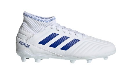 Fútbol zapatos de Niño Adidas Predator FG de la manada colore blanco azul - - SportIT.com