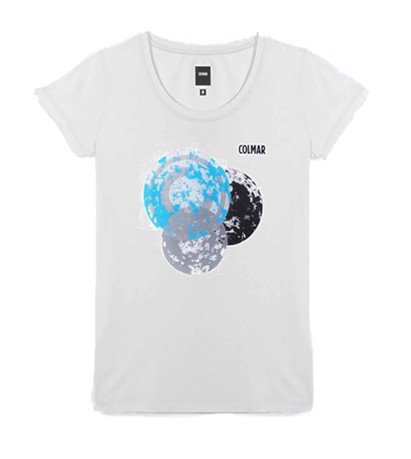 T-Shirt with Geometric Print-white