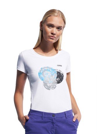 T-Shirt with Geometric Print-white