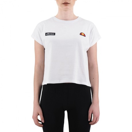 Femmes T-Shirt Crop S/S blanc