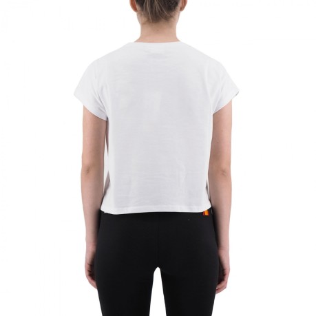 Women T-Shirt Crop S/S white