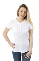 T-Shirt Donna American Classic Serafino bianco