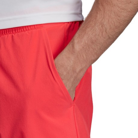 Short-Tennis Herren Club 7 rot grau getragen
