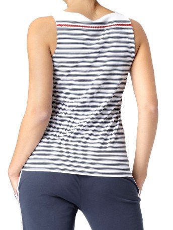 Tank top ladies Sea World Cannes-white-blue front