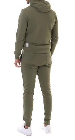 Men's sweatshirt Hoodie Fleece green model detail