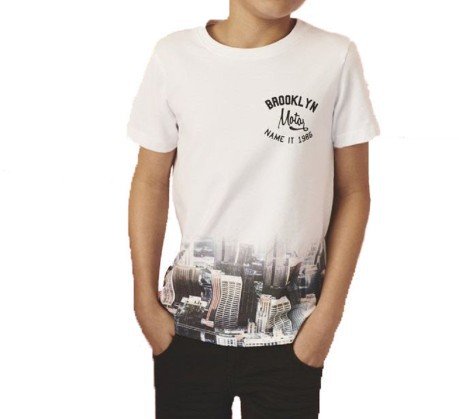 T-Shirt Stampa Città Bambino bianco