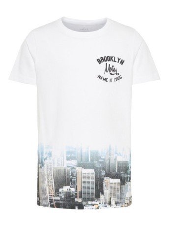T-Shirt de Impresión de la Ciudad-Niño blanco