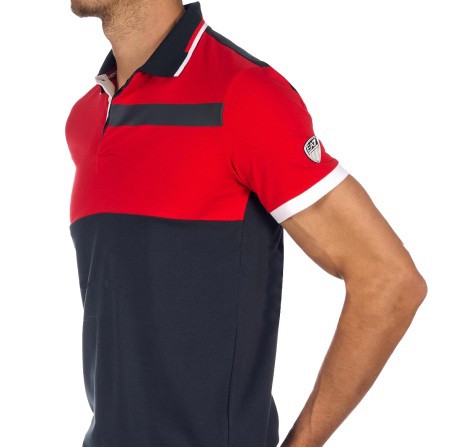 Polo Man Train 7 Colors red-blue model in front of