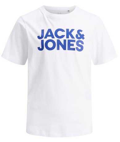 T-Shirt Junior con Logo Jack&Jones bianco davanti