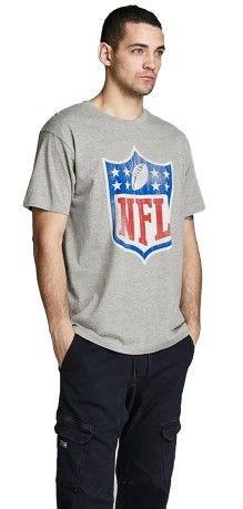 T-Shirt Uomo con Stampa Football Americano nero davanti