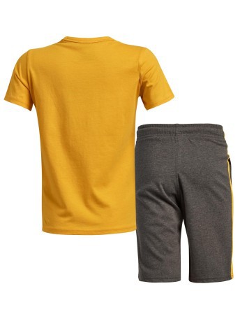 Completa Baby T-Shirt y pantalones cortos de color amarillo gris