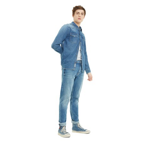 Camicia Jeans Manica Lunga Uomo Western