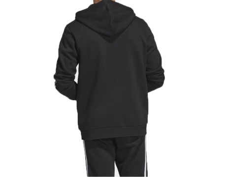 Men's Sweatshirt Hoodie 3 Stripes Front Black