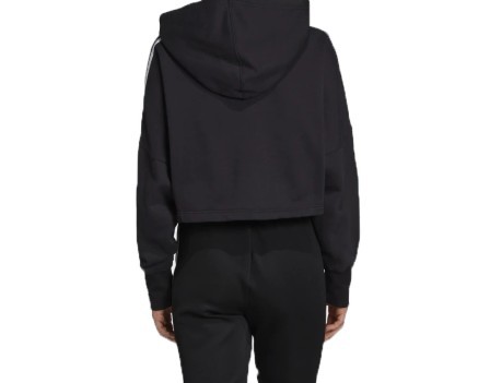 Sweatshirt Women Hoodie Cropped Front Black