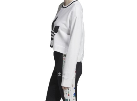 Hoody Ladies Cropped Front White