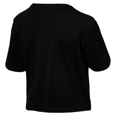 Damen T-Shirt Abgeschnitten Essential+ schwarz