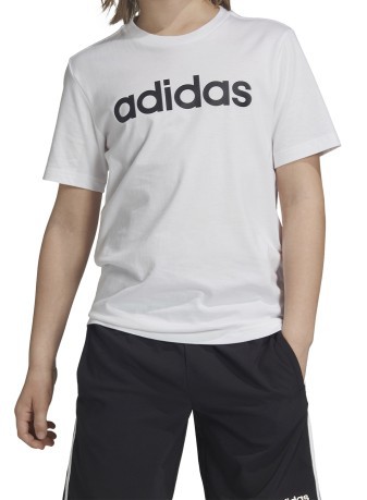 T-Shirt Junior Essentials  Linear Logo Frontale  Bianco 