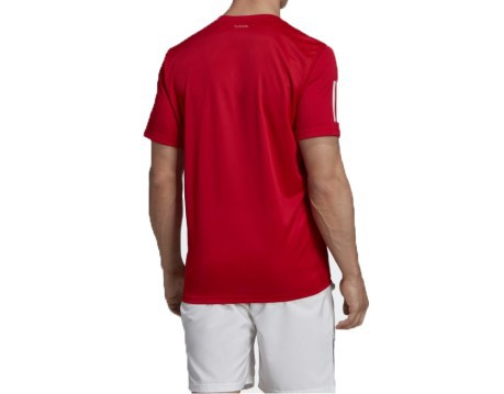 Hombres T-Shirt 3Stripes Club Frente Rojo