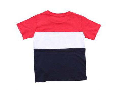 T-Shirt Bambino Day Block Frontale Blu-Rosso