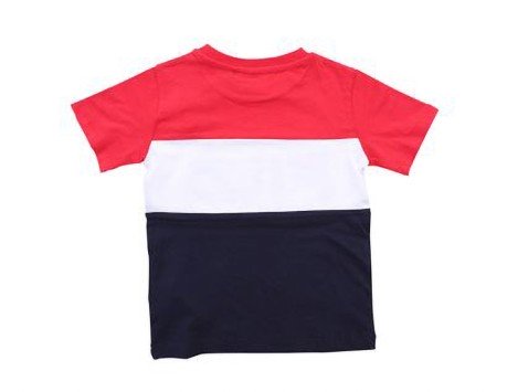Baby T-Shirt Day Block Front-Blau-Rot