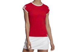 Damen T-Shirt 3Stripes Club Tee Vorderseite Rot