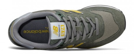 El Zapato De Hombre M 574 Gamuza De Malla Lado Verde - Amarillo