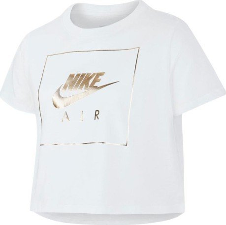 T-Shirt Bambina G Nsw Crop Air Dop bianco oro