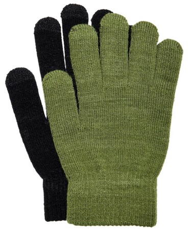 Gloves Women OnlAline Knit Front Gray-Yellow