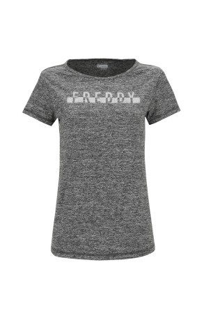 T-Shirt de las Mujeres Básicos de Camuflaje gris