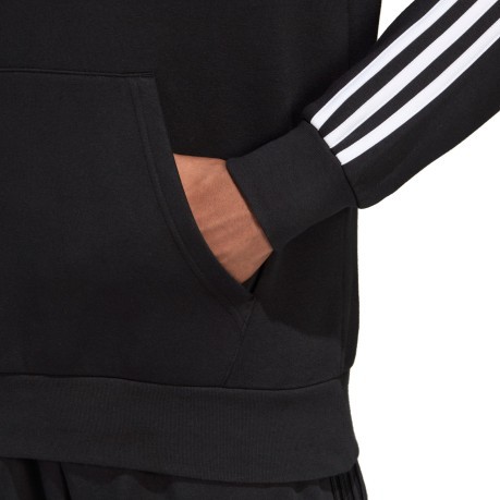 Hoody Essentials 3 Stripes Pullover Fleece black