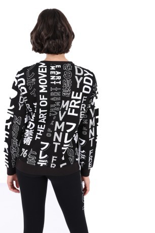 Sweat-shirt de l'université des Femmes de Luxe noir fantaisie