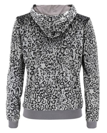Sweatshirt Woman's Life Style Animal print With Hood fancy grey