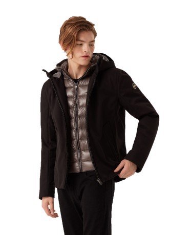 Men's jacket Wool Idropellente black-grey