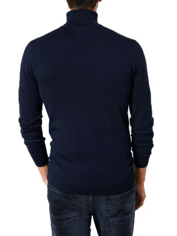 Suéter Hombre Básico de Cuello alto azul