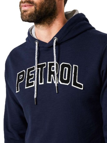 Herren sweatshirt Petrol Logo blau grau