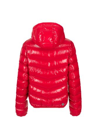 Down jacket Women's Bomber Super Shiny red Hood