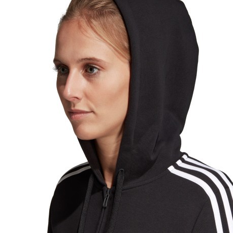 Sweatshirt woman With Hood Essential 3 Stripes black