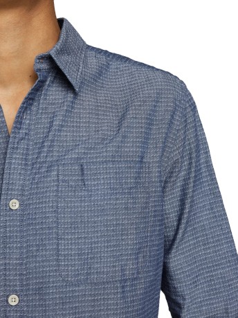Camicia Uomo Con Solo Taschino blu