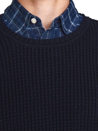 Sweater, Man, Round Neck 3 GG blue