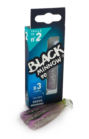 Artificial Black Minnow 2 - 90 mm green pink