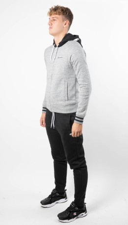Trainingsanzug Herren-Sweatshirt mit Schriftzug grau schwarz-modell vor