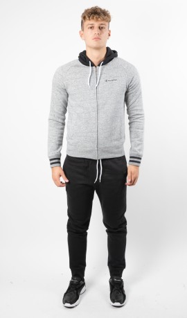 Trainingsanzug Herren-Sweatshirt mit Schriftzug grau schwarz-modell vor