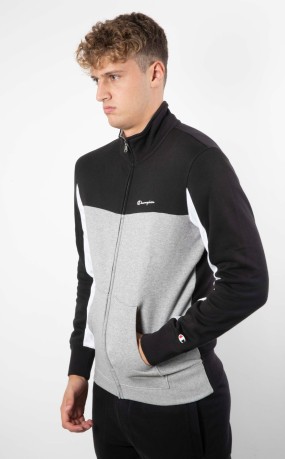 Trainingsanzug Baumwolle Herren-Sweatshirt mit Schriftzug grau schwarz