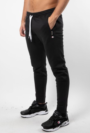 Hose Baumwolle Herren-Sweatshirt mit Reißverschlusstasche-schwarz-modell vor